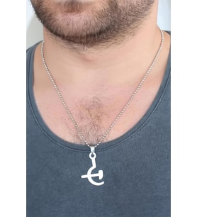 Silver Renk Metal Orak ve Balta Figürlü Erkek Kolye (Gümüş)