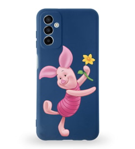 Samsung Galaxy M13 Uyumlu Lansman Kılıf Altı Kapalı İçi Kadife  Piglet Tasarımlı  Kapak (Şeffaf)