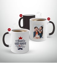 BK Gift Kişiye Özel Babalar Günü Hediyesi Fotoğraflı Sihirli Kupa Bardak-31 (Beyaz)
