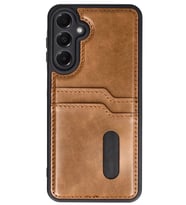 Northcity Samsung Galaxy A16 5G Uyumlu Kılıf Sara Kartvizitli Deri Kılıf - Taba