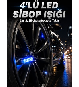 4'lü Araç Sibop LED Işığı Otomatik Açılan Lastik Işığı Seti