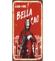Bella Cao – La Casa De Papel - Retro Ahşap Poster – Özel Koleksiyon – Hbb