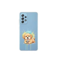 Samsung A52S 5G ile Uyumlu Splash Köpek Tasarımlı Şeffaf Silikon Kılıf