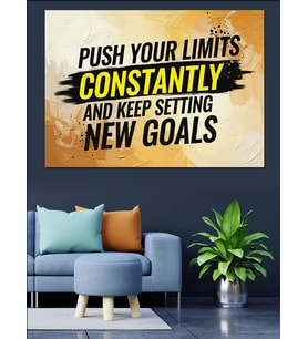 "Push Your Limits" Motivasyon Dekoratif Kanvas - Mdf Ahşap Tablo