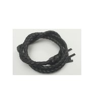 4-6 MM YUVARLAK ÖRGÜLÜ NATUREL (DOĞAL) DERİ KORDON (1 METRE) (Siyah)