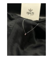 925 Gümüş  Damla Taşlı Minimal Kolye