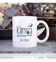 Kişiye Özel Kimya Öğretmeni Kupa Bardak HB00098A (Beyaz - Beyaz)