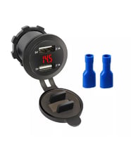 Voltmetreli USB Portu 4.2A 12V 24V Kırmızı Led Işıklı
