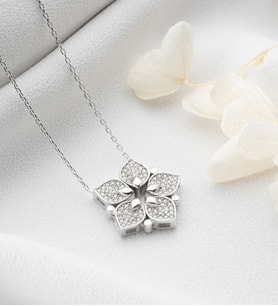 Saklı Takı 925 Ayar Gümüş Mıknatıslı Lotus Çiçeği Kolye