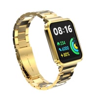 Xiaomi Redmi Watch 2 Lite Uyumlu Kordon Paslanmaz Metal Baklalı Klipsli Zore KRD-60 Kayış