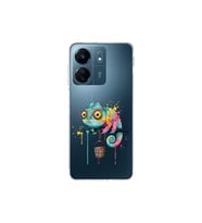 Redmi 13C ile Uyumlu Splash Bukalemun Tasarımlı Şeffaf Silikon Kılıf
