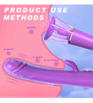 mutluluksenin Klitoris ve G-Spot Uyarıcı Emiş Güçlü Dil Simülasyon 4 in 1 Rabbit Vibratör