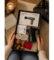 Moka Pot 3 Fincan + Bluetooth Kulaklık + Şarjlı Masaj Tabancası  Hediye Seti