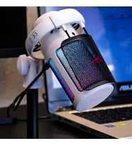 Lexroo Gamenote GK50 RGB Yayıncı Mikrofon - 24bit/192kHz - Kardioid - Gürültü Engelleme - Beyaz