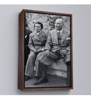 Çerçeveli Atatürk Portre Tablosu Mustafa Kemal Atatürk Dikdörtgen Dekoratif Kanvas Tablo (Beyaz)