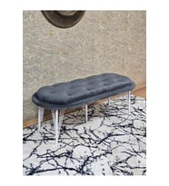 Ufo Oturak Bench - Beyaz Boyalı Telli Ayak - Oturak - Bench - Puf - Yatak Ucu Pufu Füme Renk 100 x 50 Boyut/Ebat (Çok Renkli)