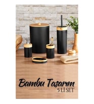 ModaCar 5 li Banyo Seti Bambu Design SİYAH