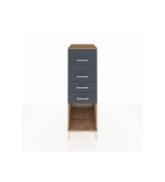 Kronos Dolap 4 Çekmeceli 44x59x134 Çam-Antrasit