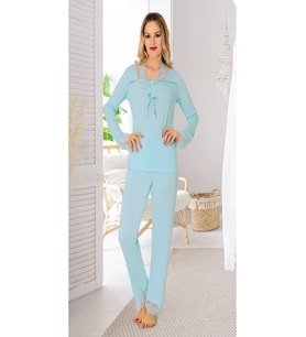Mavi Penye Pijama Takımı - 1631