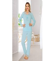 Mavi Penye Pijama Takımı - 1631