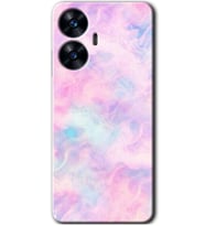 Realme C55 Kılıf HD Desen Baskılı Kılıf - Pembe-Duman