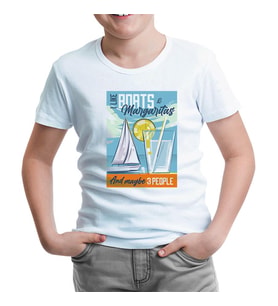 Sailing Boats with Margaritas Beyaz Çocuk Tshirt