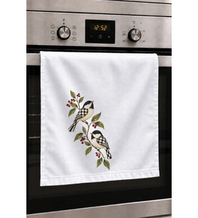 Valerine Life El Kurulama Havlusu 30x50cm Mutfak, Fırın için Pamuklu Emici Damalı Kuşlar