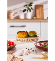 Mıo-038 Hamburger Motifli 2li Standlı Tuzluk Biberlik Seti