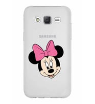 Samsung Galaxy J5 Kapak Minnie Mouse Tasarımlı Şeffaf Silikon Kılıf