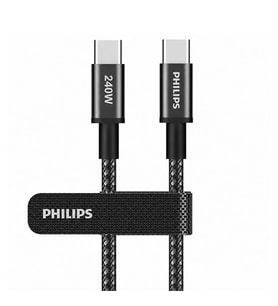 Philips USB-C Type-C 240W Süper Hızlı Şarj Kablosu 2 Metre Dayanıklı Örgülü Carplay Destekli