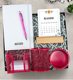 Beyaz Defter & Kalem & Takvim & Ofis Set Hediye Seti