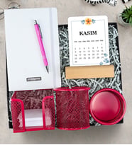 Beyaz Defter & Kalem & Takvim & Ofis Set Hediye Seti