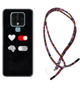Tecno Camon 16 18P Pova Kılıf Boyun Asklı Rasta Silikon Love Brain 1722