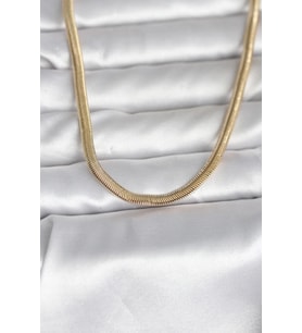 Mey İthalat® CM 14K Renk Yassı Yılan Zincir Model 45 cm Kadın Kolye