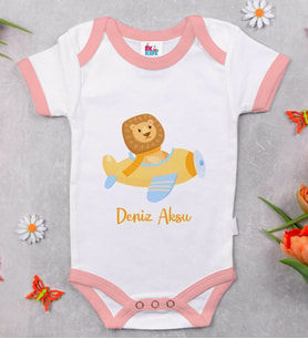 BK Kids Kişiye Özel Pembe Bebek Body Zıbın - Model 188