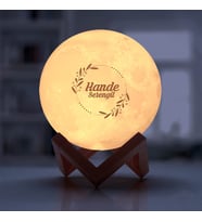 Kadına Hediye Çiçek Temalı İsimli 3d Ay Gece Lambası