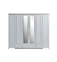 Yalı 6 Kapaklı Aynalı Elbise Dolabı  Gardırop 