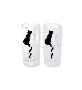 Ghostbastır Design Kedili Buzlu / Buzsuz Seçenekli Rakı Bardağı – 1 Adet Şık Sunum Bardağı 0183