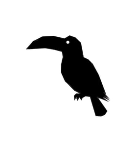 Miyrem Sticker Serisi Geometrik Dodo Kuşu (Siyah)