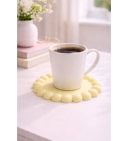 Bubble Desenli Bardak Altlığı - Badem Sarısı (Bebek Sarısı)