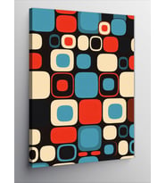 Kanvas Tablo Retro Geometrik Desen Düzeni