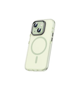 Apple iPhone 15 Uyumlu Kılıf Airbagli M-safe Wireless Şarj Özellikli Lens Koruyuculu Zore Klaptika Kapak (Açık Yeşil)