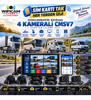 Sim Kart Destekli 4 Kameralı 4G Araç Kamera Seti