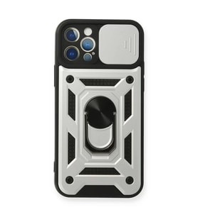 İphone 12 Pars Lens Yüzüklü - Gümüş
