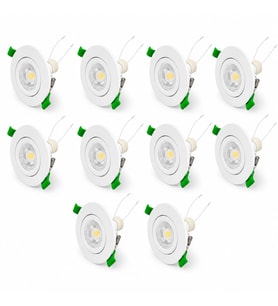 Beyaz LED Spot Seti 10’lu Yuvarlak Kasa 4000K Doğal Beyaz GU10 Ampul Dahil Tak Çalıştır 6,5cm Gömme Tavan Spotu