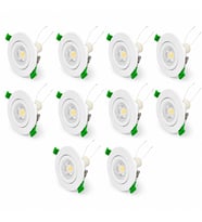 Beyaz LED Spot Seti 10’lu Yuvarlak Kasa 4000K Doğal Beyaz GU10 Ampul Dahil Tak Çalıştır 6,5cm Gömme Tavan Spotu