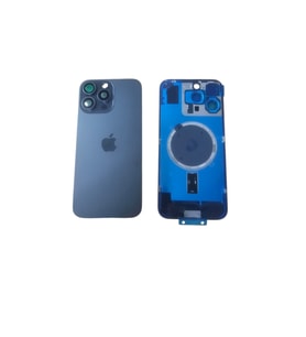 Uyumlu İphone 16 Pro Max Arka Kapak Kamera Camlı Full ( Pil Kapağı ) Cam - Siyah