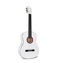 Valencia VC103TWT 3/4 Klasik Gitar - Beyaz (Başlangıç Seviyesi)  Sap Ayar Çeliği (Truss Rod), Zarif Parlak Beyaz Bitiş, 8-11 Yaş Aralığı İçin Optimize Edilmiş Eşik Yüksekliği
