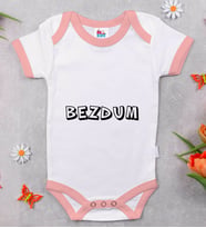 BK Kids Bezdum Tasarımlı Pembe Bebek Body Zıbın-2