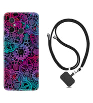Xiaomi Redmi 12C Kılıf Silikon Boyun Askılı İpli Desenli Silikon Colurful Mandala 1667
